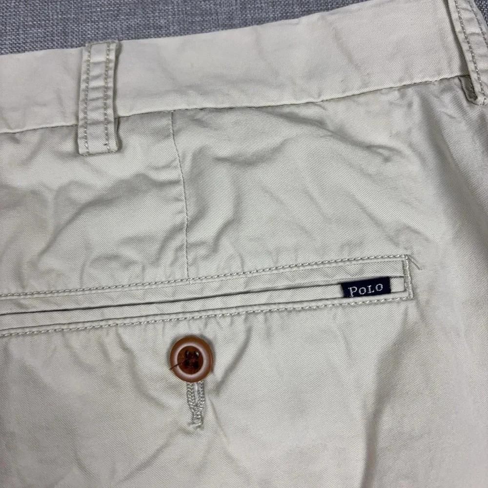 Polo Ralph Lauren Shorts Mens 40 Beige Cotton Chino Classic Fit 9 Inseam Casual
